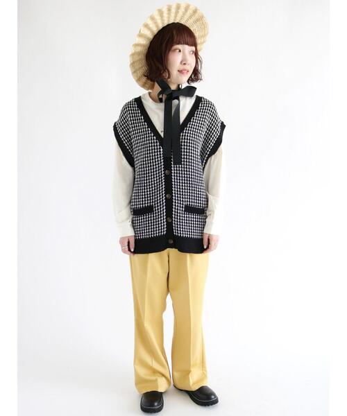 ehka sopo（エヘカソポ）の「なみなみカンカン帽（ハット・レディース・ブラック/オフホワイト/ブラウン・ﾌﾘ-）」の6枚目の写真