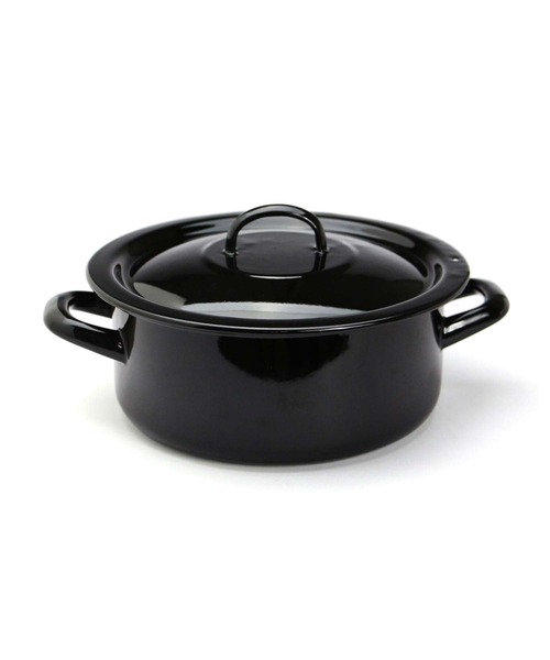 HIGHTIDE（ハイタイド）の「MUNDER Pot With Lid ポットウィズリッド ホーロー製 両手鍋 20cm（鍋/フライパン・レディース・ブラック・FREE）」の3枚目の写真