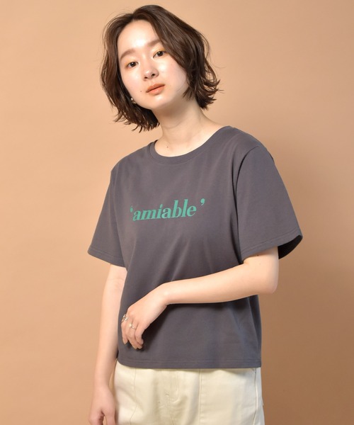 RETRO GIRL（レトロガール）の「アソートロゴチビTee（Tシャツ/カットソー・レディース・ラベンダー/ホワイト/チャコールグレー・FREE）」の15枚目の写真