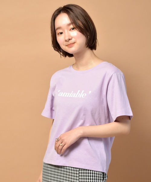 RETRO GIRL（レトロガール）の「アソートロゴチビTee（Tシャツ/カットソー・レディース・ラベンダー/ホワイト/チャコールグレー・FREE）」の22枚目の写真