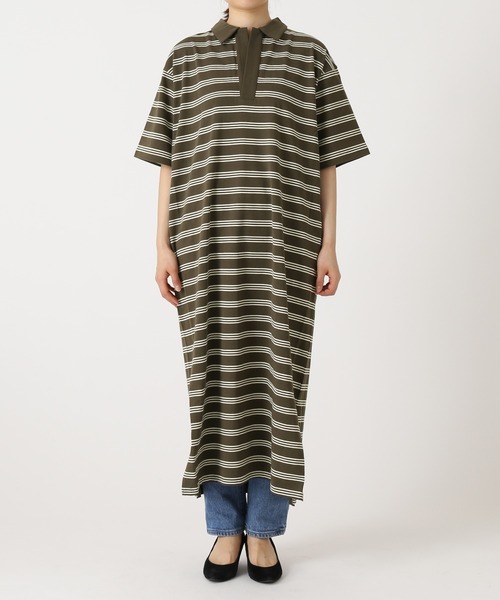JOURNAL STANDARD relume(ジャーナルスタンダード レリューム)の「MVS天竺ポロワンピース(ワンピース・レディース・ブラウン/グリーン・FREE)」の21枚目の写真
