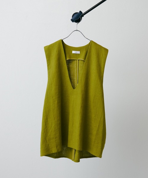 Lui's(ルイス)の「麻混ショルダータックベスト(ベスト・レディース・キナリ/ブラック/ライム・FREE)」の8枚目の写真