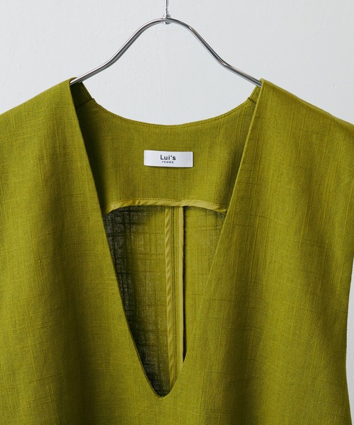 Lui's(ルイス)の「麻混ショルダータックベスト(ベスト・レディース・キナリ/ブラック/ライム・FREE)」の10枚目の写真