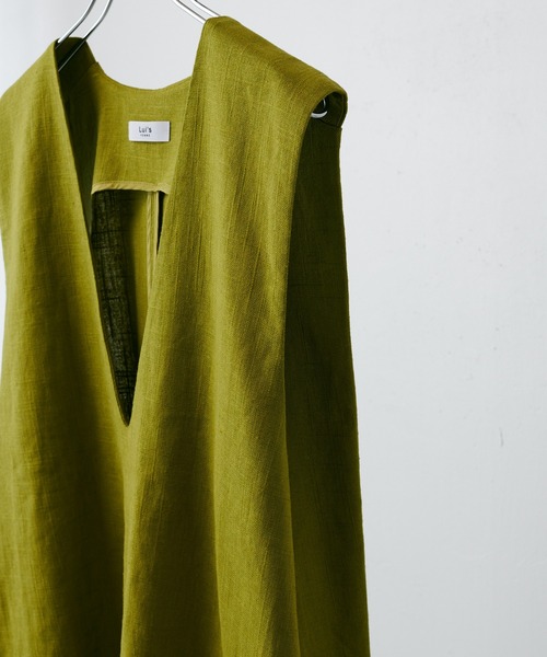 Lui's(ルイス)の「麻混ショルダータックベスト(ベスト・レディース・キナリ/ブラック/ライム・FREE)」の11枚目の写真