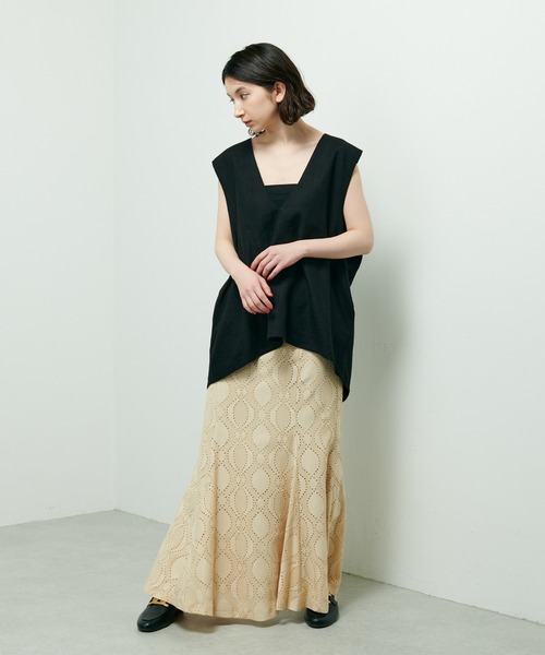 Lui's(ルイス)の「麻混ショルダータックベスト(ベスト・レディース・キナリ/ブラック/ライム・FREE)」の16枚目の写真