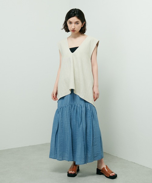 Lui's(ルイス)の「麻混ショルダータックベスト(ベスト・レディース・キナリ/ブラック/ライム・FREE)」の19枚目の写真