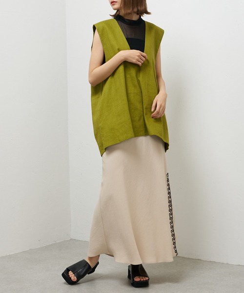 Lui's(ルイス)の「麻混ショルダータックベスト(ベスト・レディース・キナリ/ブラック/ライム・FREE)」の21枚目の写真