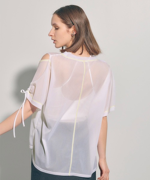 PUBLICTOKYO ショルダースリットシアーTシャツ/ウォッシャブル PUBLIC TOKYO（パブリックトウキョウ）の「ショルダースリット