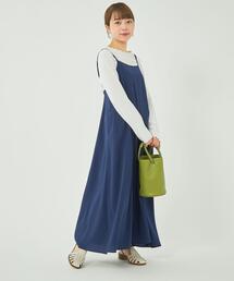 green label relaxing（グリーンレーベルリラクシング）の「【WEB限定】［ XS /H148-155㎝］サッカー キャミ ワンピース（ワンピース・レディース）」