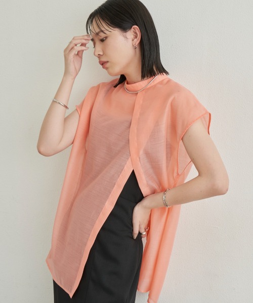 Aunt Marie's(アントマリーズ)の「シアースリットシャツ / 前後2WAY(シャツ/ブラウス・レディース・ホワイト/ブラック/ピンク/チェック・FREE)」の15枚目の写真