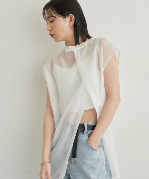 Aunt Marie's(アントマリーズ)の「シアースリットシャツ / 前後2WAY(シャツ/ブラウス・レディース・ホワイト/ブラック/ピンク/チェック・FREE)」の12枚目の写真