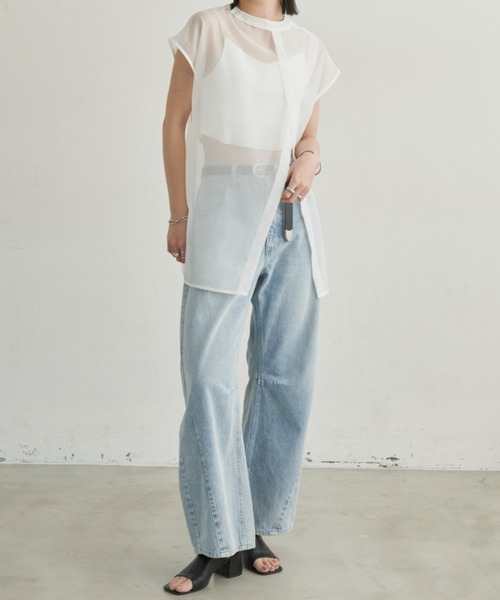 Aunt Marie's(アントマリーズ)の「シアースリットシャツ / 前後2WAY(シャツ/ブラウス・レディース・ホワイト/ブラック/ピンク/チェック・FREE)」の8枚目の写真