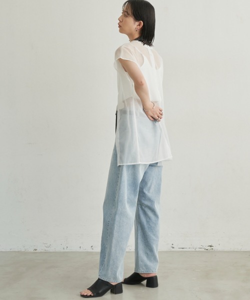 Aunt Marie's(アントマリーズ)の「シアースリットシャツ / 前後2WAY(シャツ/ブラウス・レディース・ホワイト/ブラック/ピンク/チェック・FREE)」の7枚目の写真