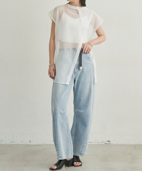 Aunt Marie's(アントマリーズ)の「シアースリットシャツ / 前後2WAY(シャツ/ブラウス・レディース・ホワイト/ブラック/ピンク/チェック・FREE)」の6枚目の写真