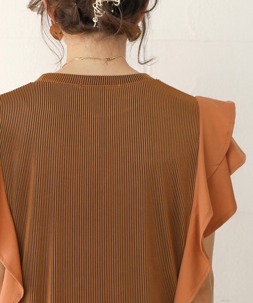 Bou Jeloud(ブージュルード)の「【WEB限定】リップルデザイントップス(Tシャツ/カットソー・レディース・ベージュ/キャメル/ブルー・FREE)」の20枚目の写真
