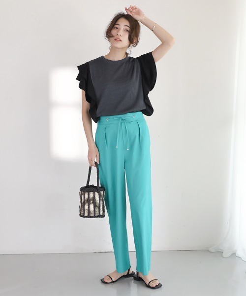 Bou Jeloud(ブージュルード)の「【WEB限定】リップルデザイントップス(Tシャツ/カットソー・レディース・ベージュ/キャメル/ブルー・FREE)」の12枚目の写真