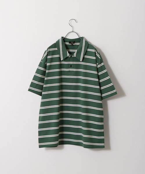 ZIP FIVE（ジップファイブ）の「【ZIP FIVE】マルチボーダーカットポロシャツ（ポロシャツ・メンズ・ホワイト系/ブラック系/グリーン系/ネイビー系/ブルー系・MEDIUM/LARGE/X-LARGE）」の13枚目の写真