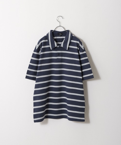 ZIP FIVE（ジップファイブ）の「【ZIP FIVE】マルチボーダーカットポロシャツ（ポロシャツ・メンズ・ホワイト系/ブラック系/グリーン系/ネイビー系/ブルー系・MEDIUM/LARGE/X-LARGE）」の14枚目の写真