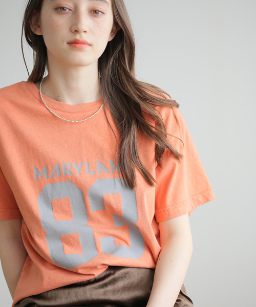 B.C STOCK(ベーセーストック)の「オーバーダイナンバーTシャツ(Tシャツ/カットソー・レディース・ベージュ/オレンジ/グリーン・FREE)」の1枚目の写真