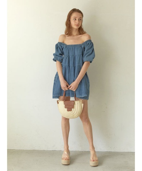 ACYM（アシーム）の「Flare denim mini ワンピース（ワンピース）」 - WEAR