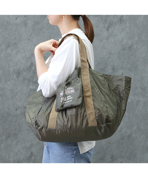 POST GENERAL（ポストジェネラル）の「ポストジェネラル POST GENERAL / パッカブルショッピングバスケットバッグ（エコバッグ/サブバッグ・レディース・ベージュ/ブラウン/オリーブ/ブラック・FREE）」の4枚目の写真