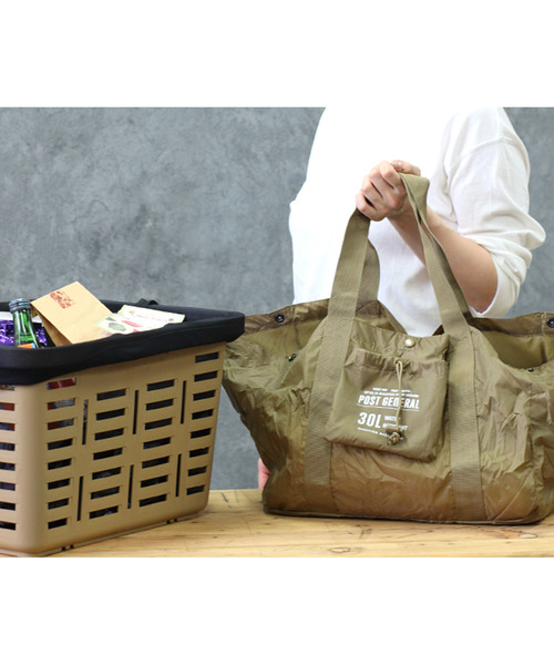POST GENERAL（ポストジェネラル）の「ポストジェネラル POST GENERAL / パッカブルショッピングバスケットバッグ（エコバッグ/サブバッグ・レディース・ベージュ/ブラウン/オリーブ/ブラック・FREE）」の13枚目の写真