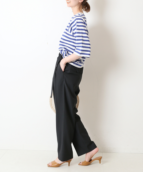 SLOBE IENA(スローブイエナ)の「【JUST FEMALE/ジャストフィーメイル 】 ボーダーカットソー(Tシャツ/カットソー・レディース・ベージュ/ブルー・FREE)」の12枚目の写真