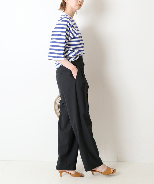 SLOBE IENA(スローブイエナ)の「【JUST FEMALE/ジャストフィーメイル 】 ボーダーカットソー(Tシャツ/カットソー・レディース・ベージュ/ブルー・FREE)」の15枚目の写真