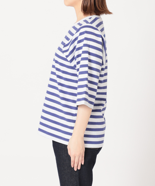 SLOBE IENA(スローブイエナ)の「【JUST FEMALE/ジャストフィーメイル 】 ボーダーカットソー(Tシャツ/カットソー・レディース・ベージュ/ブルー・FREE)」の19枚目の写真