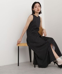 NATURAL BEAUTY BASIC | フロントスリットドットワンピース(ワンピース)