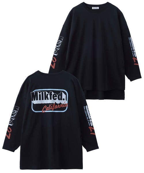 MILKFED.(ミルクフェド)の「BACK LOGO SIDE SLIT BIG TOP(Tシャツ/カットソー・レディース・ホワイト/ブラック/ベージュ/ブルー・ONE SIZE)」の13枚目の写真