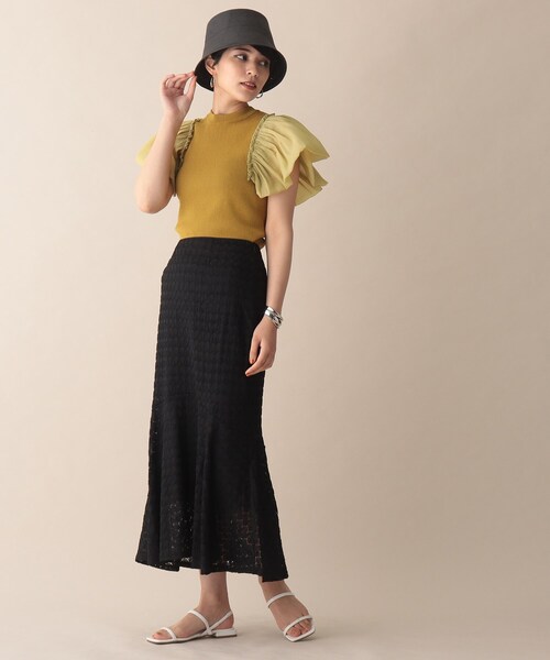 OPAQUE.CLIP（オペークドットクリップ）の「◆凸凹レースマーメイドスカート（スカート・レディース・ブラック/ダークグリーン/レンガ・38/36）」の10枚目の写真