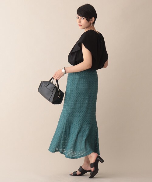 OPAQUE.CLIP（オペークドットクリップ）の「◆凸凹レースマーメイドスカート（スカート・レディース・ブラック/ダークグリーン/レンガ・38/36）」の12枚目の写真