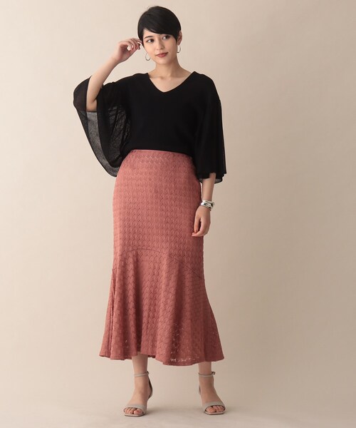 OPAQUE.CLIP（オペークドットクリップ）の「◆凸凹レースマーメイドスカート（スカート・レディース・ブラック/ダークグリーン/レンガ・38/36）」の14枚目の写真