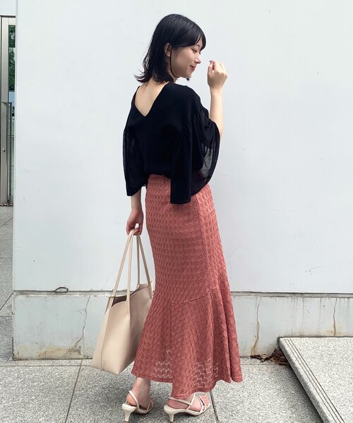 OPAQUE.CLIP（オペークドットクリップ）の「◆凸凹レースマーメイドスカート（スカート・レディース・ブラック/ダークグリーン/レンガ・38/36）」の19枚目の写真