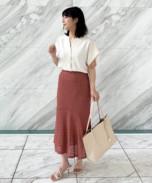 OPAQUE.CLIP（オペークドットクリップ）の「◆凸凹レースマーメイドスカート（スカート・レディース・ブラック/ダークグリーン/レンガ・38/36）」の20枚目の写真