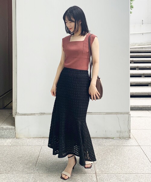 OPAQUE.CLIP（オペークドットクリップ）の「◆凸凹レースマーメイドスカート（スカート・レディース・ブラック/ダークグリーン/レンガ・38/36）」の21枚目の写真