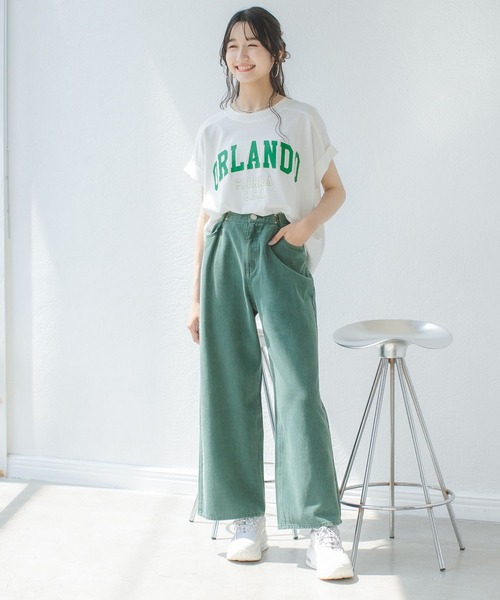 repipi armario（レピピ アルマリオ）の「カレッジプリントルーズTシャツ（Tシャツ/カットソー・キッズ・ホワイト/グレー系その他/ブラウン系その他/グリーン系その他・SMALL/MEDIUM/LARGE）」の5枚目の写真