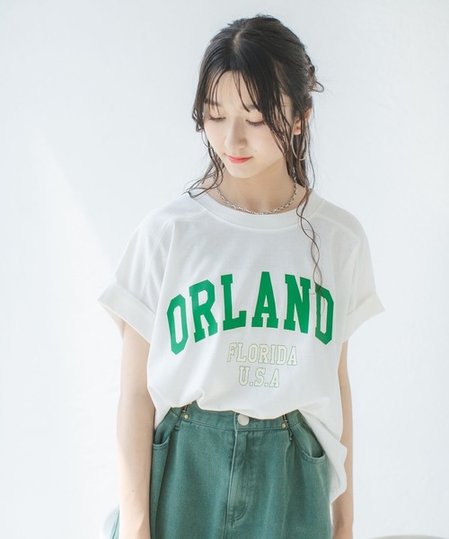 repipi armario（レピピ アルマリオ）の「カレッジプリントルーズTシャツ（Tシャツ/カットソー・キッズ・ホワイト/グレー系その他/ブラウン系その他/グリーン系その他・SMALL/MEDIUM/LARGE）」の7枚目の写真