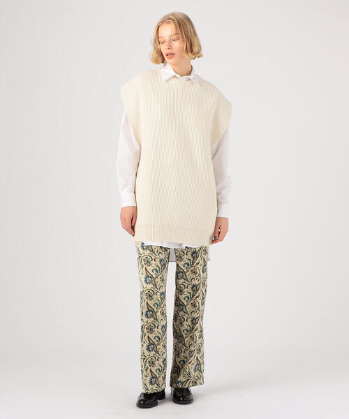 MACPHEE（マカフィー）の「ラムカシミヤ クルーネックベスト（ニット/セーター・レディース・ホワイト/ミント/キャメル・S）」の11枚目の写真