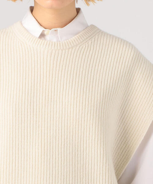 MACPHEE（マカフィー）の「ラムカシミヤ クルーネックベスト（ニット/セーター・レディース・ホワイト/ミント/キャメル・S）」の5枚目の写真