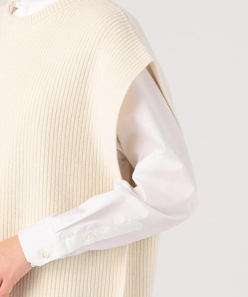 MACPHEE（マカフィー）の「ラムカシミヤ クルーネックベスト（ニット/セーター・レディース・ホワイト/ミント/キャメル・S）」の8枚目の写真