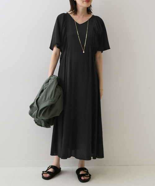 SLOBE IENA(スローブイエナ)の「コットンクレープワンピース(ワンピース・レディース・ブラック/ブラウン/ブルー系その他・FREE)」の5枚目の写真