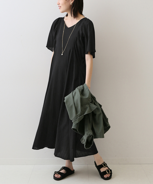 SLOBE IENA(スローブイエナ)の「コットンクレープワンピース(ワンピース・レディース・ブラック/ブラウン/ブルー系その他・FREE)」の6枚目の写真