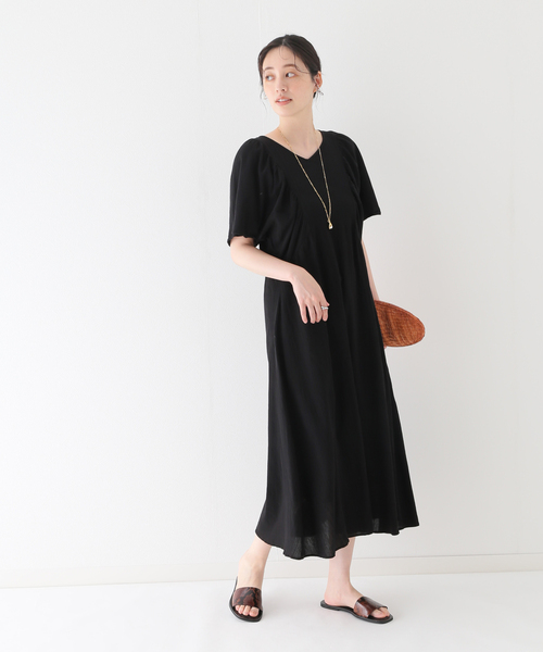 SLOBE IENA(スローブイエナ)の「コットンクレープワンピース(ワンピース・レディース・ブラック/ブラウン/ブルー系その他・FREE)」の9枚目の写真