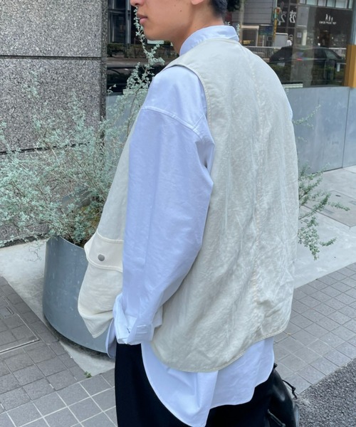 CIAOPANIC（チャオパニック）の「リバーシブルベスト（ベスト・メンズ・オフホワイト/オリーブ・MEDIUM/LARGE）」の4枚目の写真