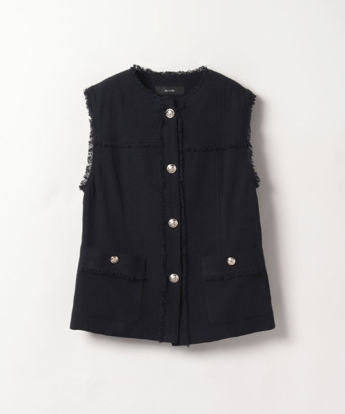 cj89 allureville バスケットフリンジジレ MANTECO マンテコ ベスト ジレ フリンジ定価36,300円　アルアバイル allureville - cj89 allureville バスケットフリンジジレ MANTECO