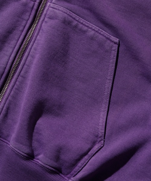 XLARGE 美品　ジップパーカー　紫 PIGMENT DYED EMBOSS LOGO ZIP HOODED SWEAT（パーカー