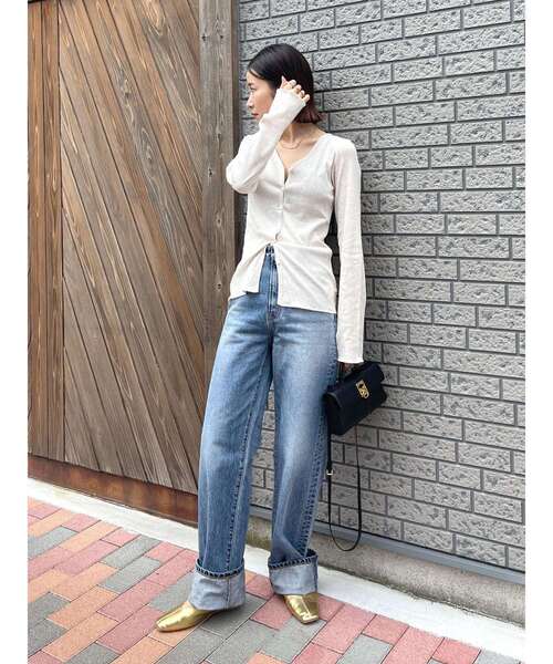 Ungrid(アングリッド)の「オーガニックコットンテレコカーディガン(カーディガン/ボレロ・レディース・アイボリー/ブラック・FREE)」の7枚目の写真