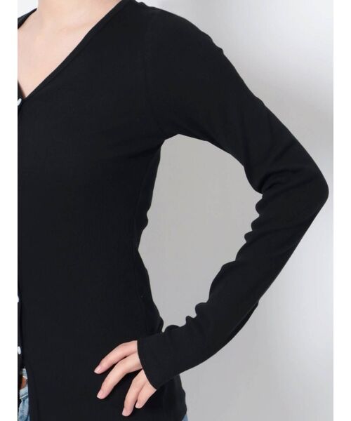 Ungrid(アングリッド)の「オーガニックコットンテレコカーディガン(カーディガン/ボレロ・レディース・アイボリー/ブラック・FREE)」の17枚目の写真